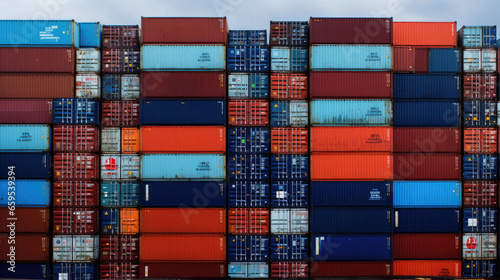 Freight shipping containers at the docks background