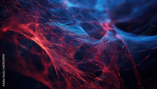 Photo of a colorful abstract background with contrasting red, blue, and black elements