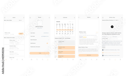 Pottery Classes and Ceramics School and Online Academy Brown App UI Kit Template