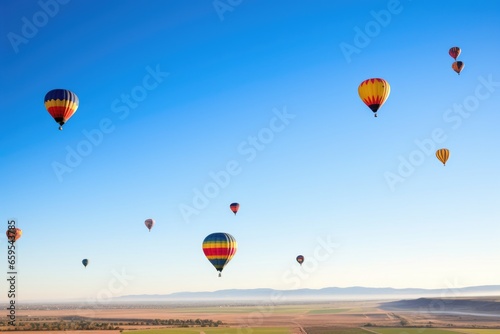 hot air balloons in a clear sky