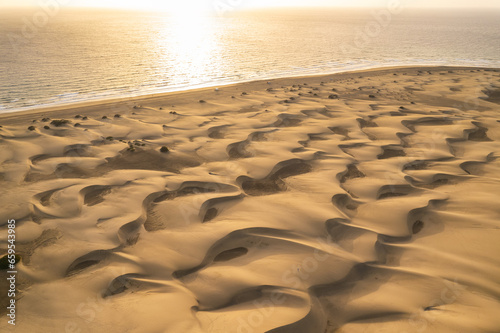 Aerial view of Maspalomas Dunes in Gran Canaria, Canary islands, Spain photo