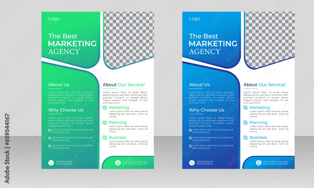 Modern digital marketing flyer design template for infographics, vector illustrator
