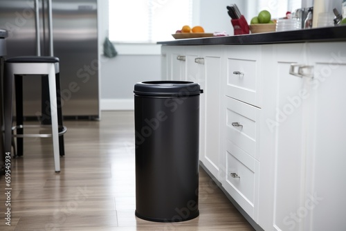 magnetically sealed trash can in the kitchen photo
