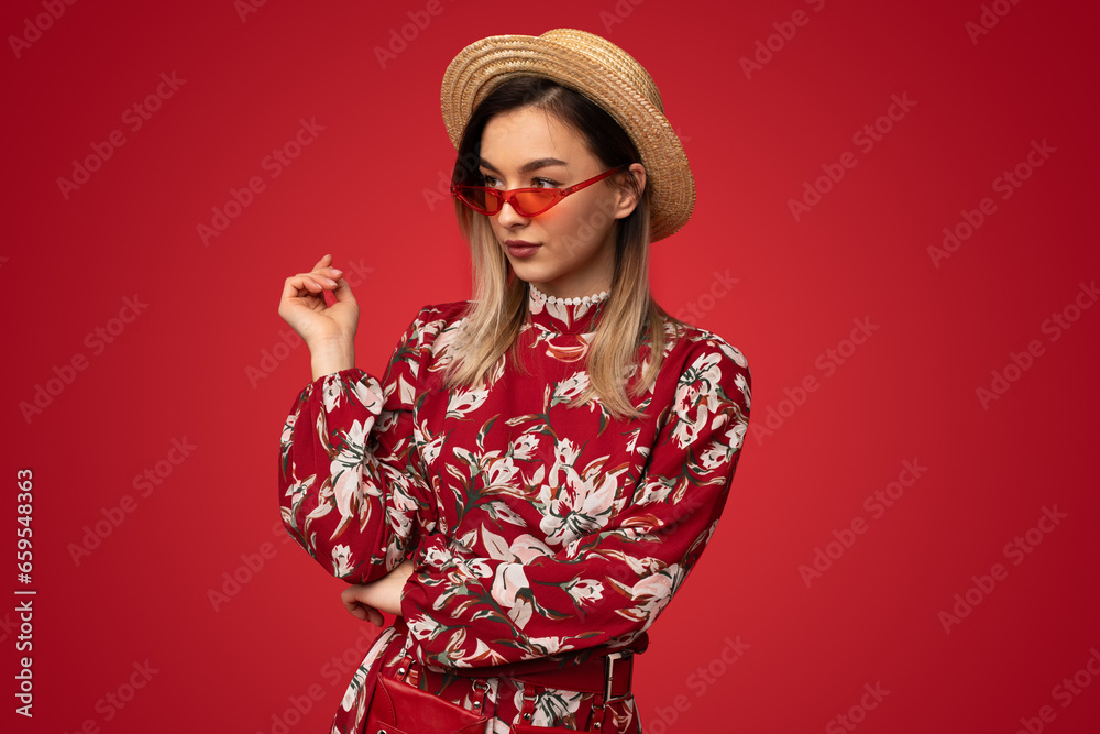 Young woman in trendy outfit Young woman in trendy outfit