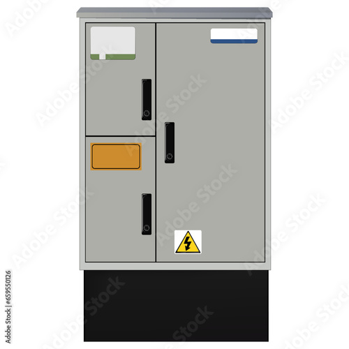 Electrical box, industrial electrical control panel. Electricity metering cabinet. Substation 