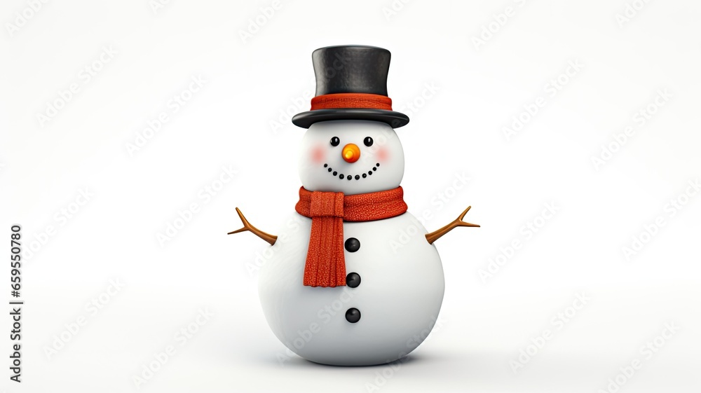 a snowman holding a blank signboard against a white backdrop. an ideal canvas for adding custom messages, whether they are holiday greetings, event announcements, or promotional text.