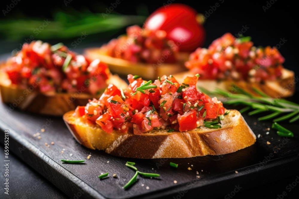 bruschetta topped with lemon zest and fresh rosemary bruschetta topped with lemon zest and fresh rosemary