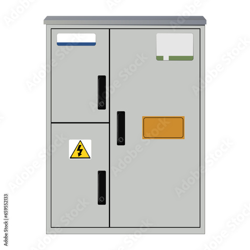 Electrical box, industrial electrical control panel. Electricity metering cabinet. Substation 