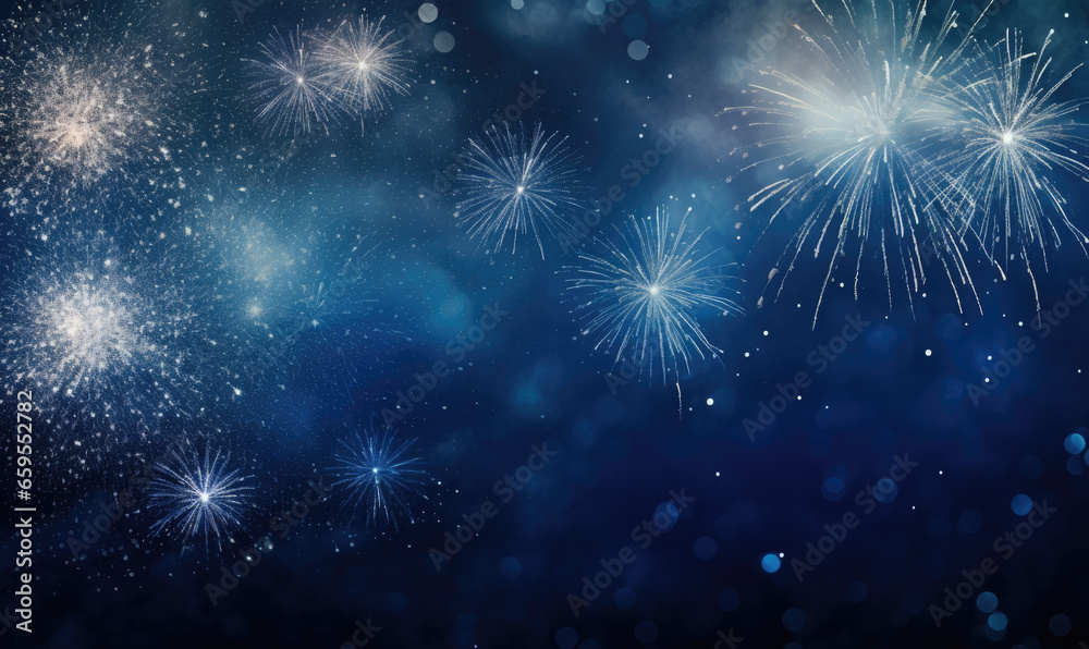 Brilliant fireworks against a wintry blue backdrop. Brilliant fireworks against a wintry blue backdrop.