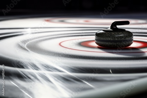 Curling sport closeup. Team ice indoor. Generate Ai photo