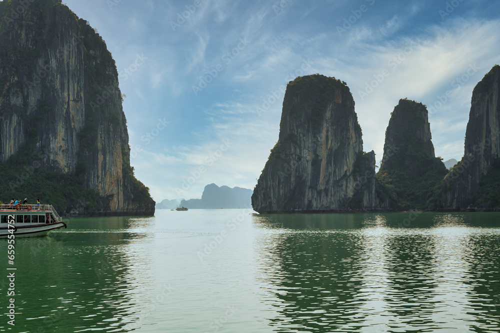 View of some of the 1,600 limestone island, that looks like something right out of a movie. UNESCO World Heritage Site since 1994 features a wide range of biodiversity.