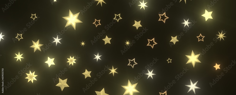Festive Celestial Cascade: Mesmerizing 3D Illustration of Descending Christmas Stars Festive Celestial Cascade: Mesmerizing 3D Illustration of Descending Christmas Stars