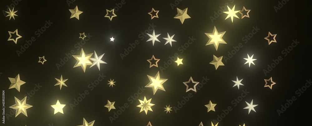 Festive Celestial Cascade: Mesmerizing 3D Illustration of Descending Christmas Stars Festive Celestial Cascade: Mesmerizing 3D Illustration of Descending Christmas Stars