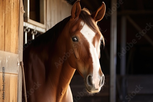 brushed and clean horse in a stable © altitudevisual