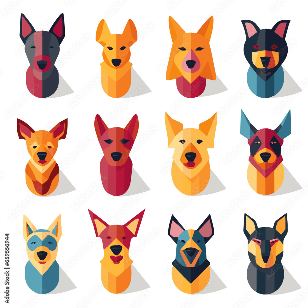 illustration dog icon set illustration dog icon set