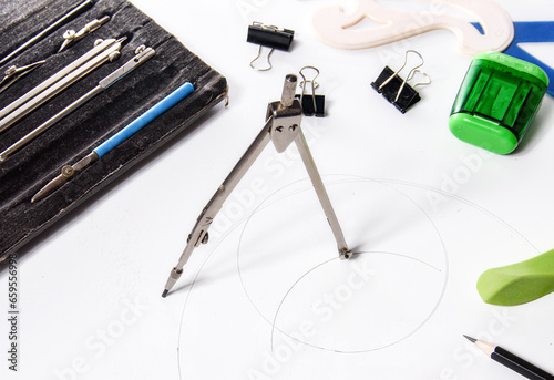 geometry equipment on white background space