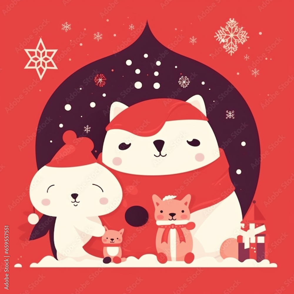 Christmas background in red colors. AI Generated Christmas background in red colors. AI Generated