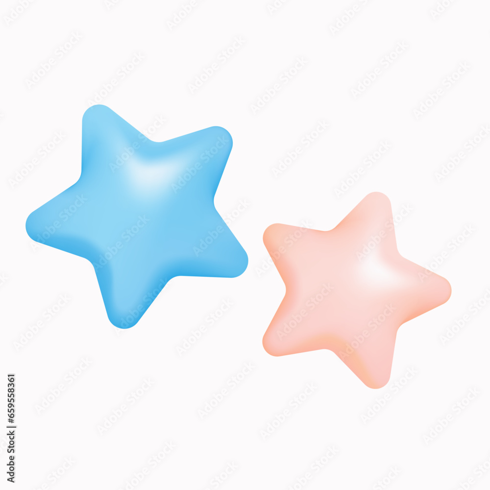 Pink and blue 3D stars vector illustration design. Pink and blue 3D stars vector illustration design.