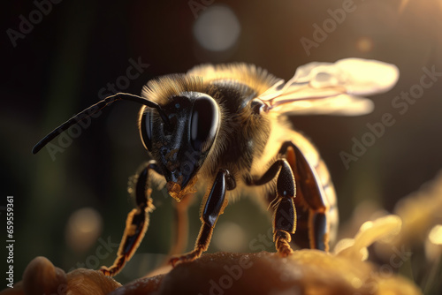 Macrophotograph of a bee © PolacoStudios