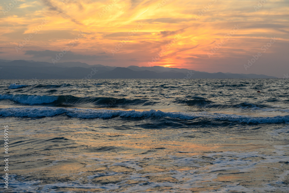 Obraz premium beach on the Mediterranean coast autumn 2023 17