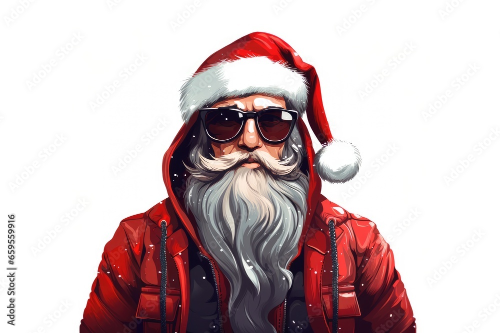 cool santa claus with sunglasses illustration cool santa claus with sunglasses illustration