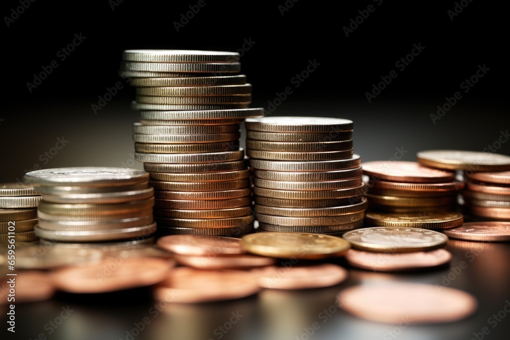 corporate stock shares represented by a pile of coins corporate stock shares represented by a pile of coins