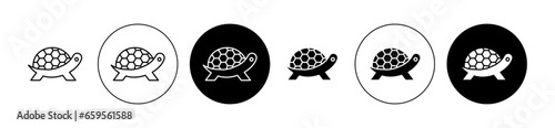 Turtle Vector Icon Set. Sea tortoise symbol for UI designs. photo