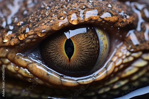 Fotografia detailed photo of a lizards waterlogged eye