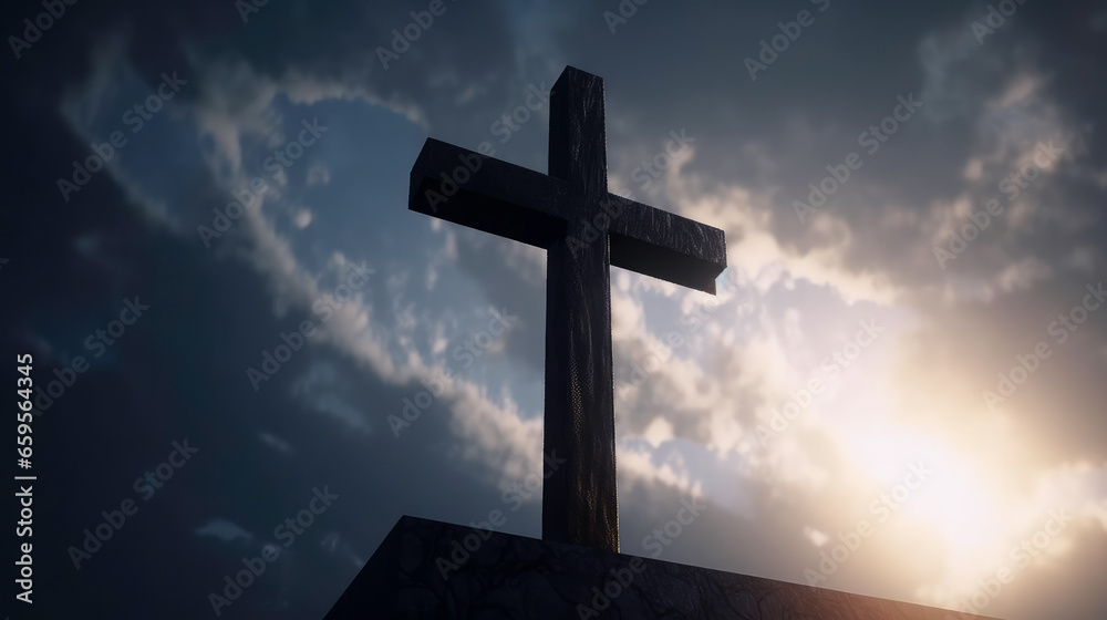 cross on the sky background