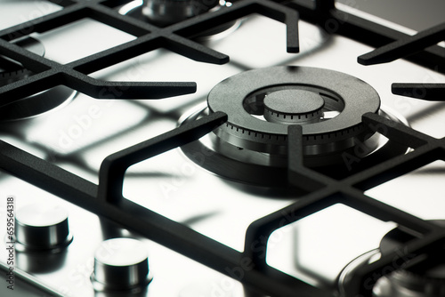 A clean and modern gas cooktop, perfect for preparing delicious meals.