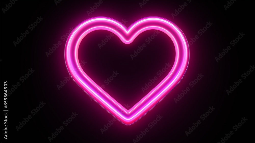 glowing heart on black background