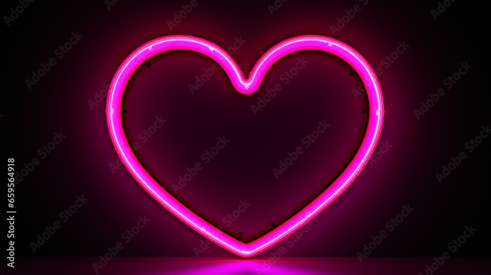 glowing heart on black