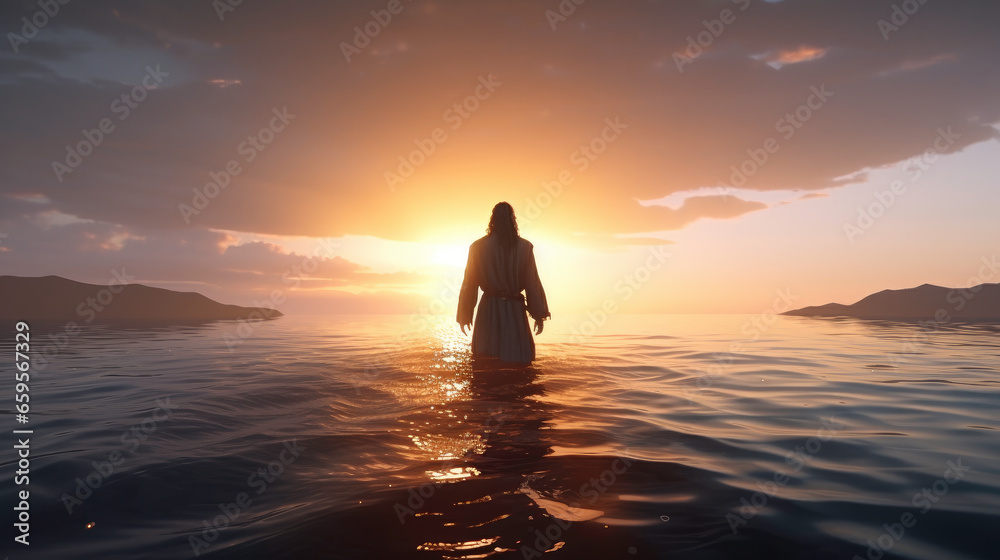 Jesus walking on water