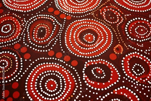 close-up of aboriginal dot painting