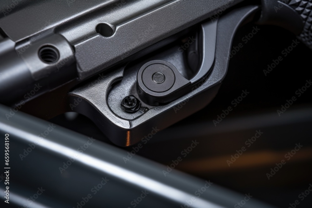close-up photo of a safety lock on a gun