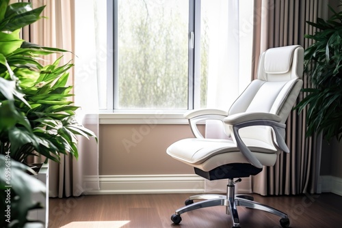 white office chair positioned near a window © altitudevisual