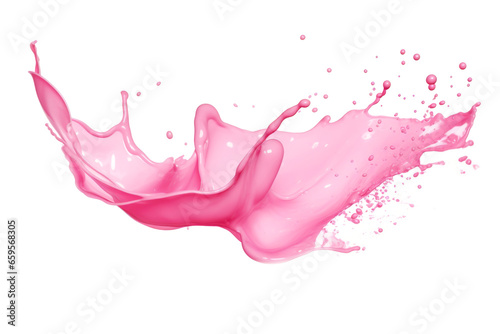 Splash of pink paint on white background