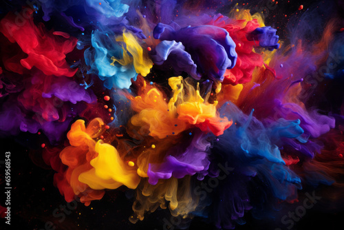 Splash of color paint, Colorful ink explosion background.