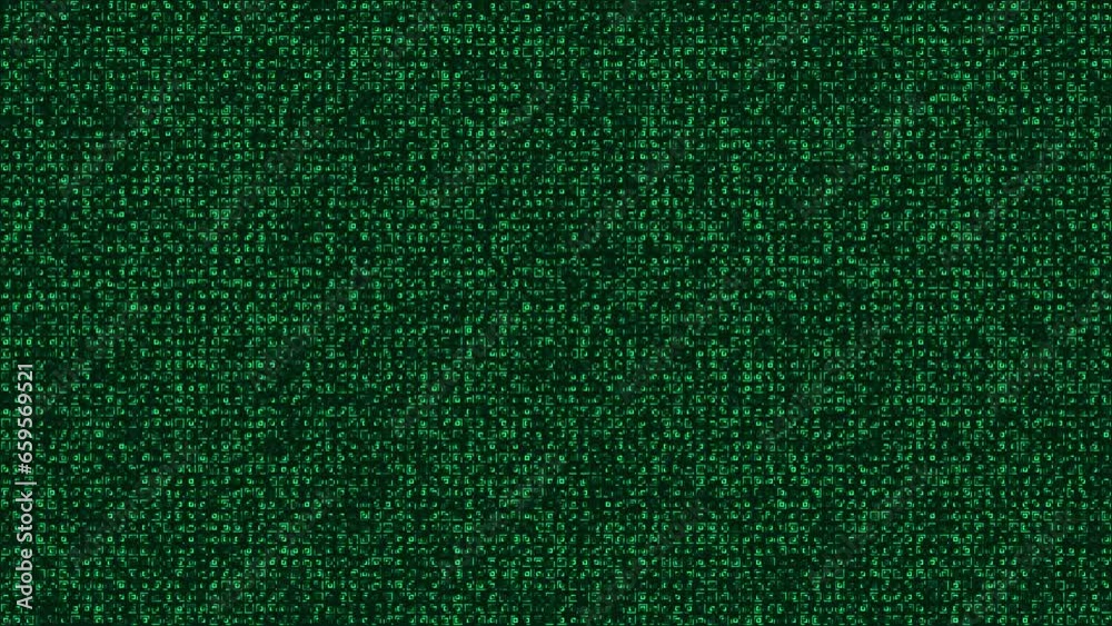 Data web network, system code panel, green matrix concept, motion animated graphics, seamless loop background.