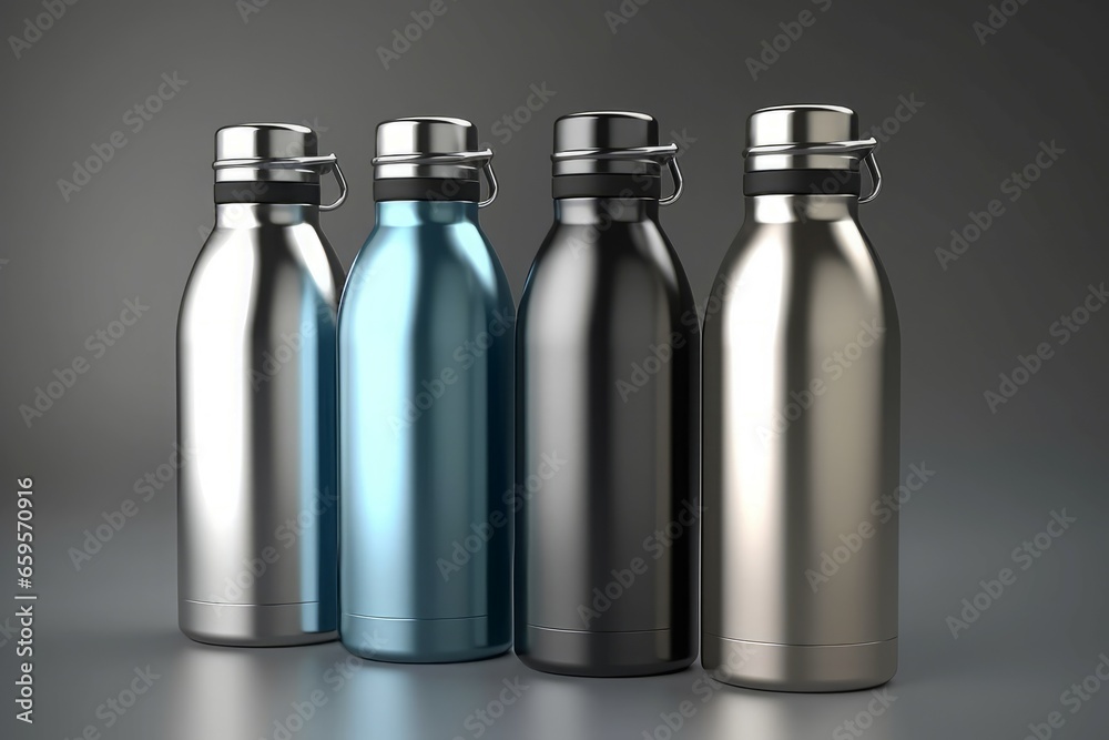 Stainless bottles flask thermal. Drink thermal. Generate Ai Stainless bottles flask thermal. Drink thermal. Generate Ai
