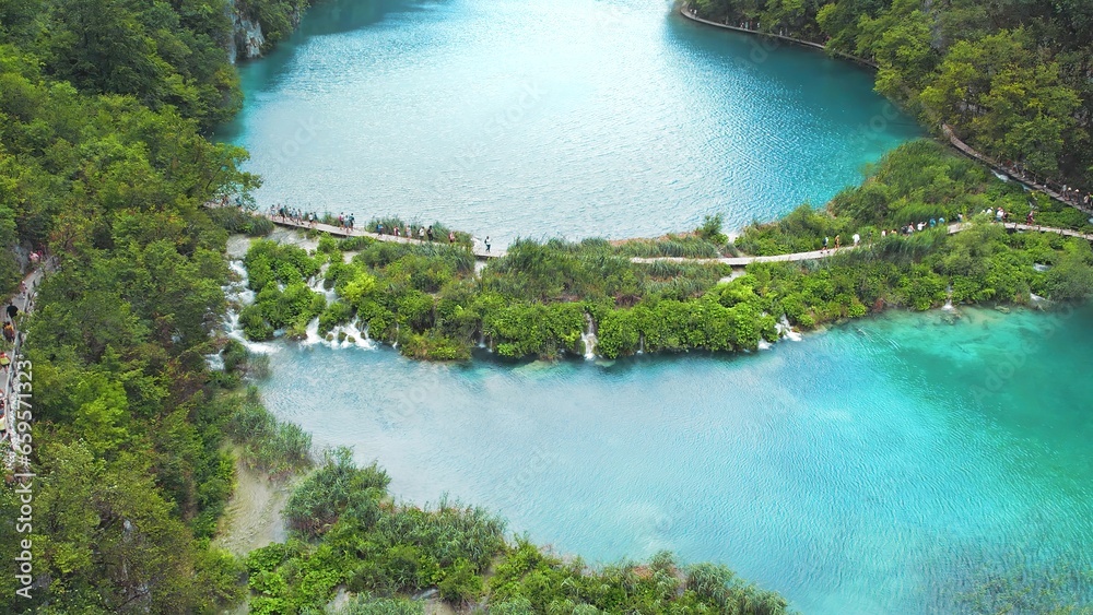 Plitvice Lakes National Park conserves a strikingly beautiful and intact series of lakes formed by natural tufa barriers.