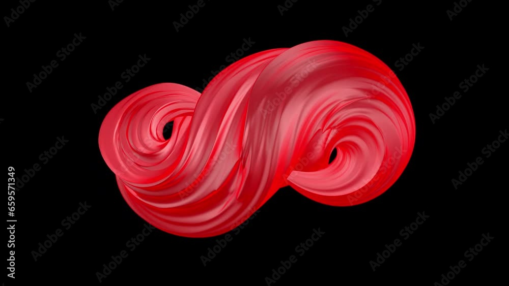 Abstract red whimsical infinity animation. Animation with red neon. 3D loop animation. Abstract red whimsical infinity animation. Animation with red neon. 3D loop animation.