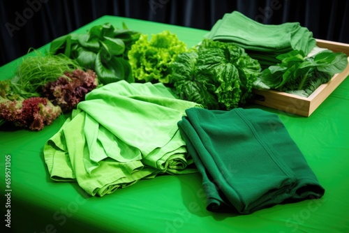 several sustainability accords spread out on a green cloth photo