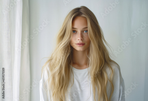 Portrait of a pretty young woman isolated from the background