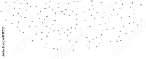 Seamless pattern with small silver stars on white background.