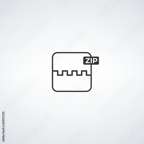 Compressed archive ZIP file document icon. ZIP file symbol. Stock vector illustration isolated on white background.