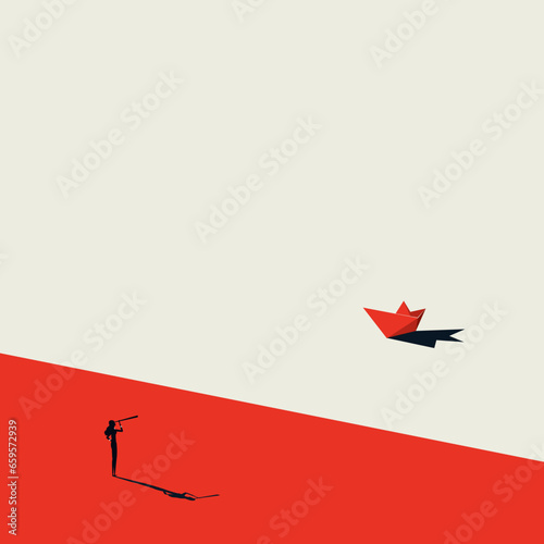 Business career opportunity vector concept. Symbol of choosing path, ambition, challenge. Minimal illustration.