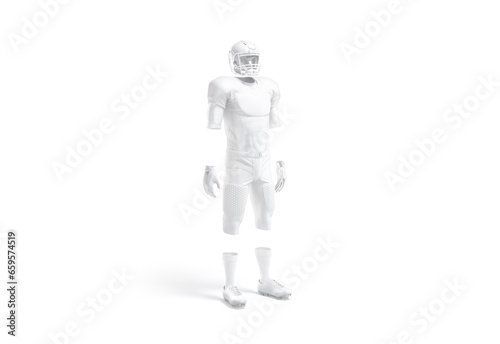 Blank white american football uniform mockup, side view photo