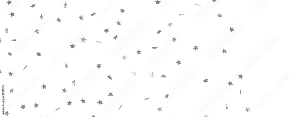 Seamless pattern with small silver stars on white background.