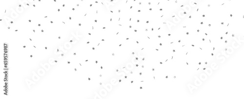 Seamless pattern with small silver stars on white background.